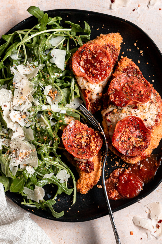 Healthy Pepperoni Chicken Parmesan